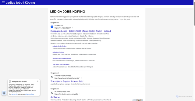 Security scan screenshot of https://ledigajobbkoping.se