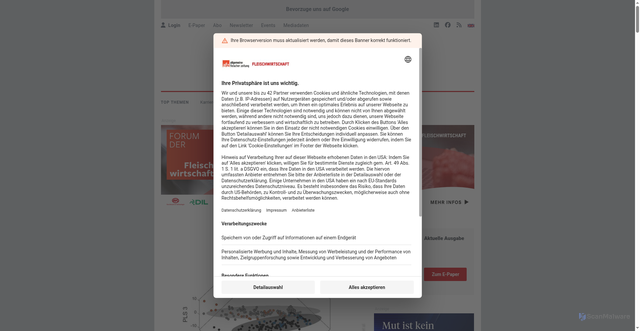 Security scan screenshot of https://fleischwirtschaft.de