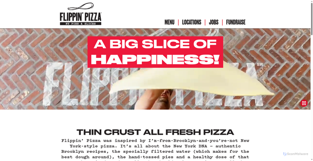 Security scan screenshot of https://www.flippinpizza.com/