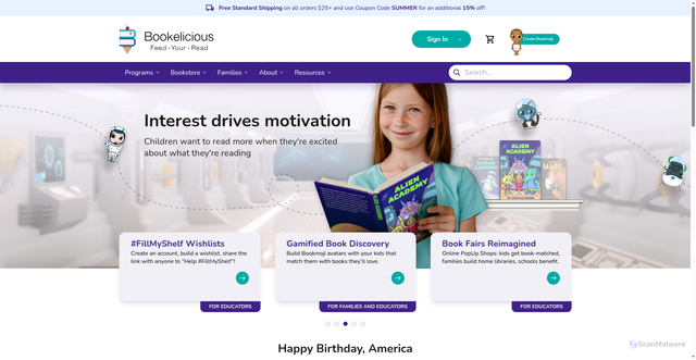Security scan screenshot of https://www.bookelicious.com
