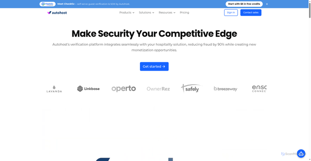 Security scan screenshot of https://autohost.ai