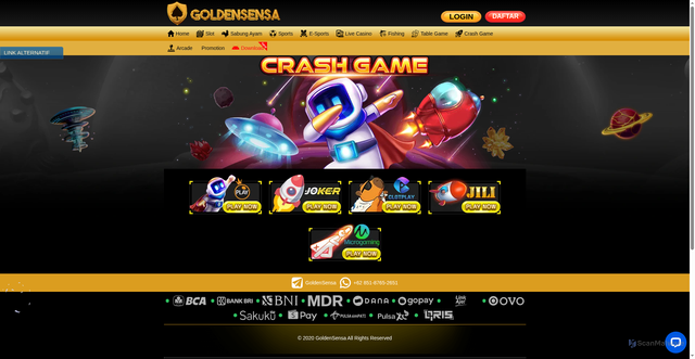 Security scan screenshot of https://29goldensensa.com/desktop/game/crashgame/jili