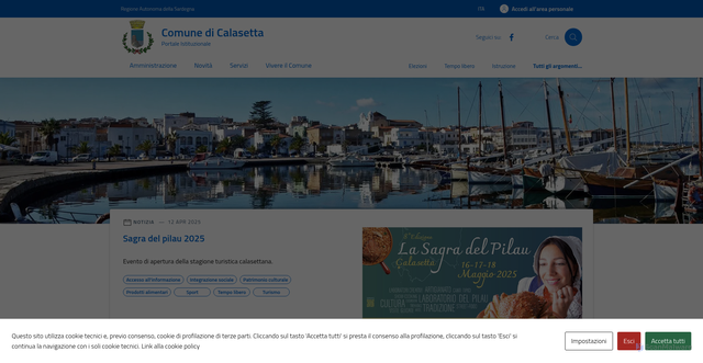 Security scan screenshot of https://comune.calasetta.ci.it/