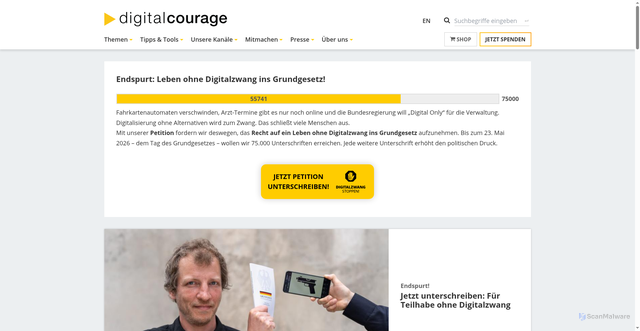 Security scan screenshot of https://digitalcourage.de