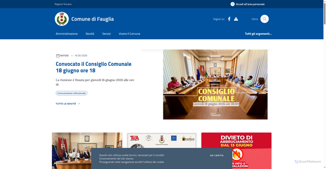 Security scan screenshot of https://www.comune.fauglia.pi.it