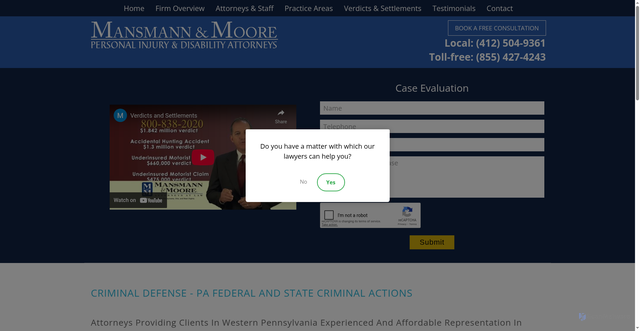 Security scan screenshot of https://www.mansmann-moore.com/practice-areas/criminal-defense
