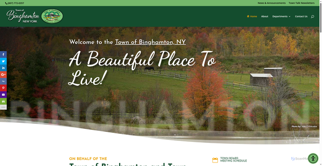 Security scan screenshot of https://townofbinghamton.gov/