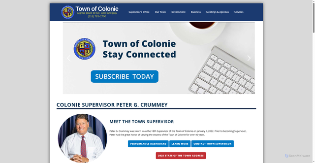 Security scan screenshot of https://townofcolonie.gov/