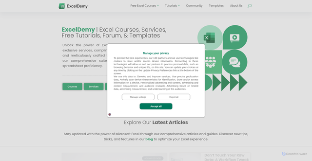 Security scan screenshot of https://exceldemy.com