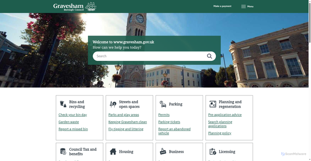 Security scan screenshot of https://www.gravesham.gov.uk/