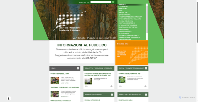 Security scan screenshot of https://www.fitosanitario.mo.it/