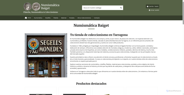 Security scan screenshot of https://numismaticabaiget.com