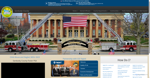 Security scan screenshot of https://sanduskycountyoh.gov/