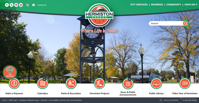 Security scan screenshot of https://www.hermiston.gov/
