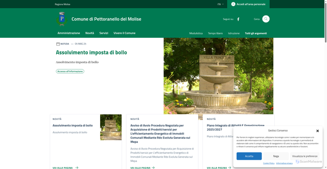 Security scan screenshot of https://comune.pettoranellodelmolise.is.it/