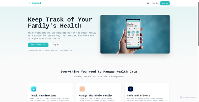 Security scan screenshot of http://vaxmed.nu/