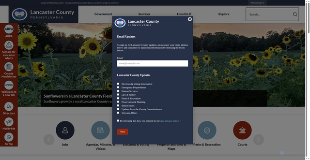 Security scan screenshot of https://lancastercountypa.gov/