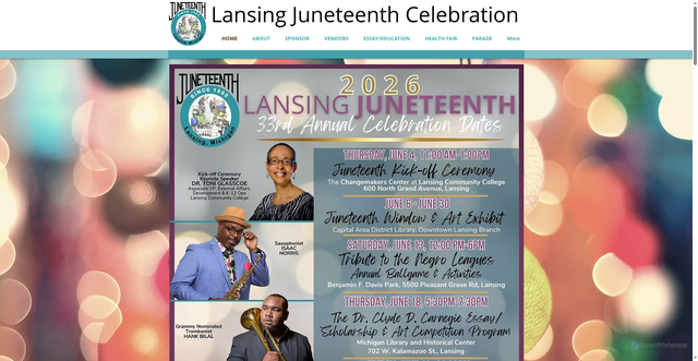 Security scan screenshot of https://www.lansingjuneteenthcelebration.org/