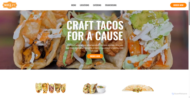 Security scan screenshot of https://www.tacos4life.com/