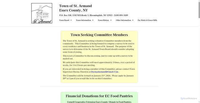 Security scan screenshot of https://townofstarmandny.gov/