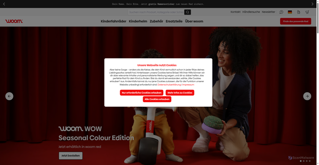 Security scan screenshot of https://woom.com