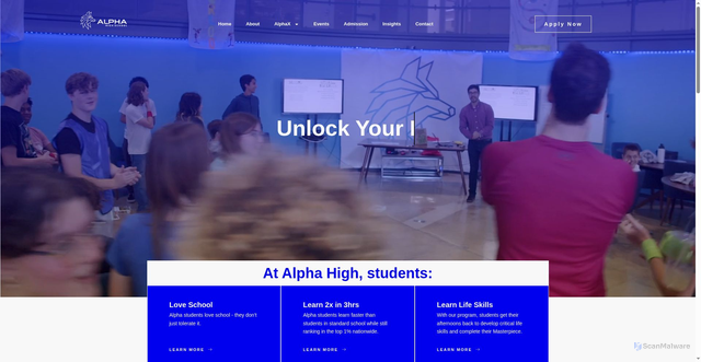 Security scan screenshot of https://alphahigh.school/