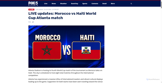 Security scan screenshot of https://fox5atlanta.com/live-blog/news/live-morocco-vs-haiti-world-cup-atlanta-match