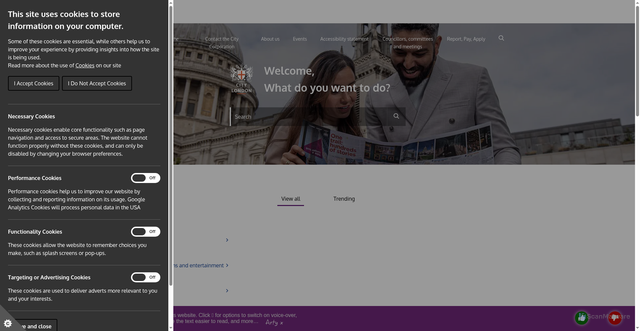 Security scan screenshot of https://www.cityoflondon.gov.uk/