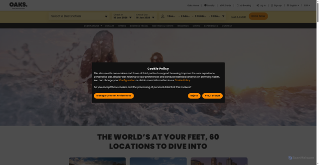 Security scan screenshot of https://oakshotels.com