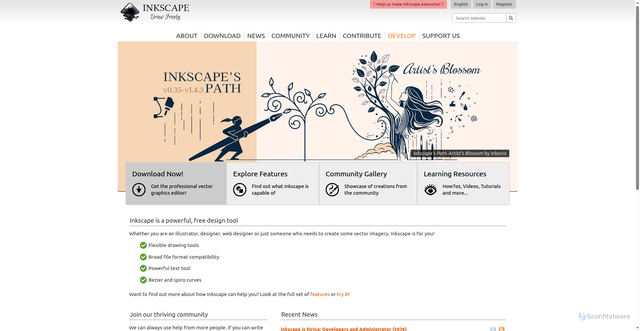 Security scan screenshot of https://media.inkscape.org