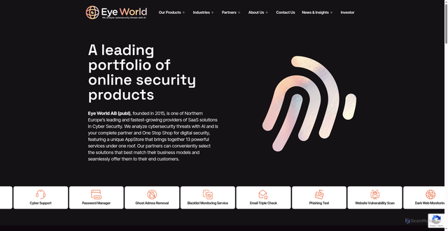 Security scan screenshot of https://eye.world/