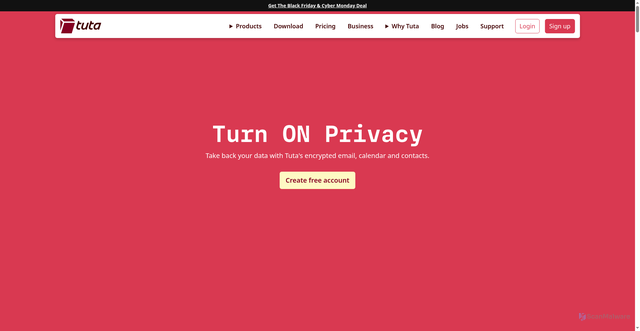 Security scan screenshot of https://tuta.com/