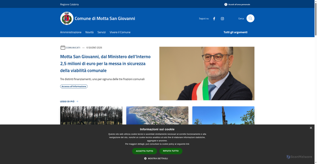 Security scan screenshot of https://www.comunemottasg.it