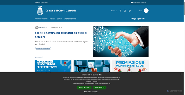 Security scan screenshot of https://www.comune.castelgoffredo.mn.it/it