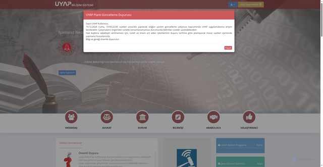 Security scan screenshot of https://vatandas.uyap.gov.tr
