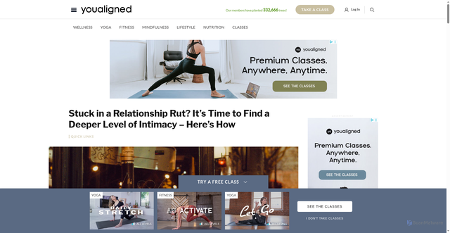 Security scan screenshot of https://youaligned.com/love-sex/intimate-relationships/