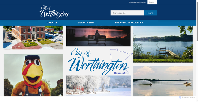 Security scan screenshot of https://www.worthingtonmn.gov/