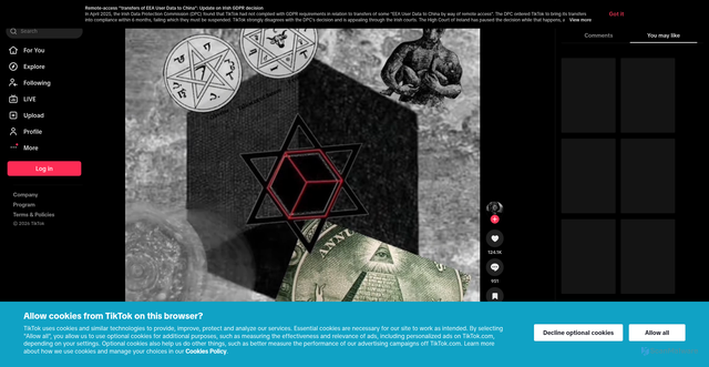 Security scan screenshot of https://vt.tiktok.com/ZS9c687pa/
