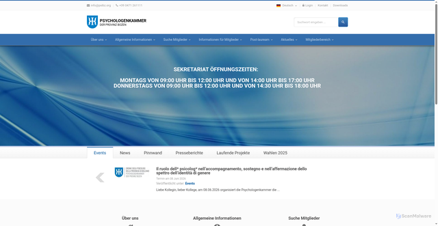 Security scan screenshot of https://www.psibz.org