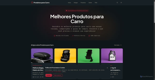 Security scan screenshot of http://produtosdecarro.com/