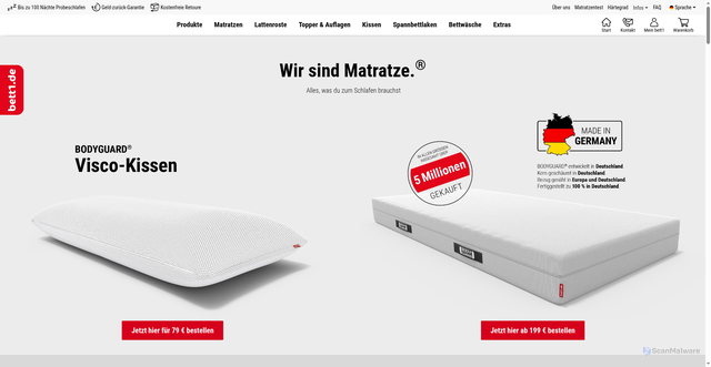 Security scan screenshot of https://bett1.de
