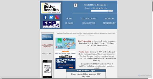 Security scan screenshot of https://mybetterbenefits.org
