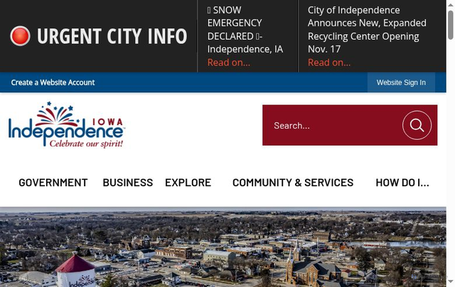 Security scan screenshot of https://independenceia.gov/