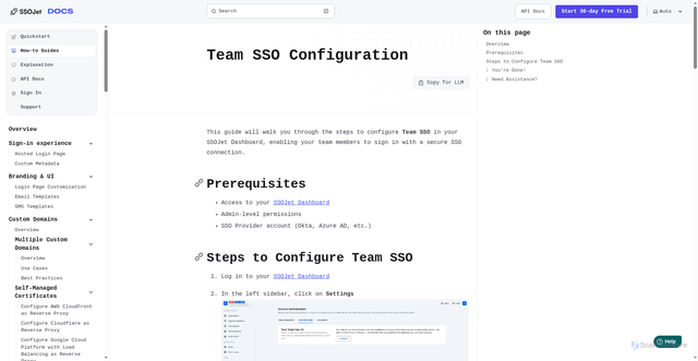 Security scan screenshot of https://ssojet-docs.pages.dev/en/how-to-guides/team-sso/team-sso/