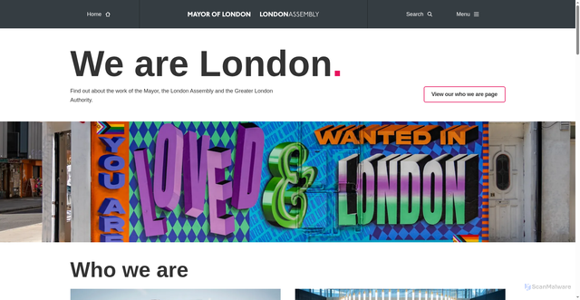 Security scan screenshot of https://www.london.gov.uk/