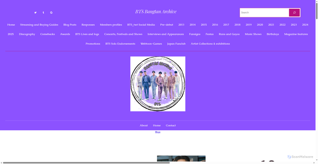 Security scan screenshot of https://btsarchive.com/
