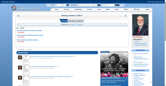 Security scan screenshot of https://flsenate.gov/
