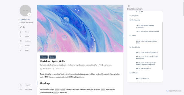 Security scan screenshot of https://jodycairns.pages.dev/p/markdown-syntax-guide/