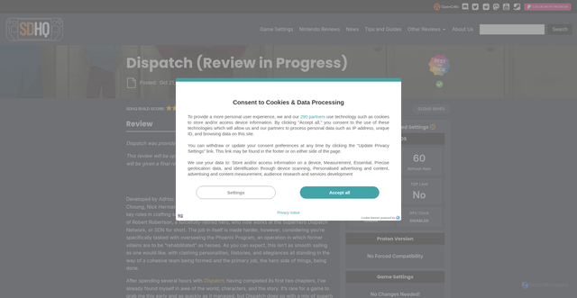 Security scan screenshot of https://steamdeckhq.com/game-reviews/dispatch/