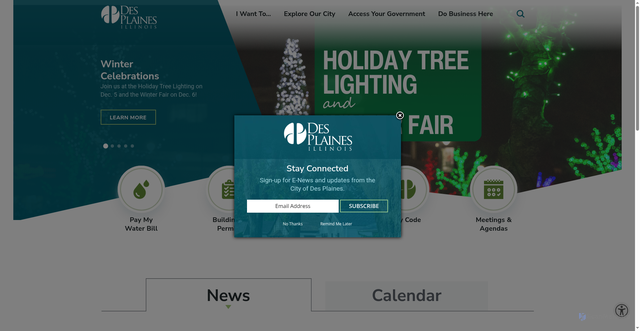 Security scan screenshot of https://www.desplainesil.gov/